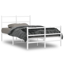vidaXL fehér fém ágykeret fej- és lábtámlával 120 x 190 cm ágy és ágykellék