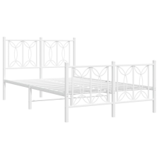 vidaXL fehér fém ágykeret fej- és lábtámlával 120 x 190 cm ágy és ágykellék