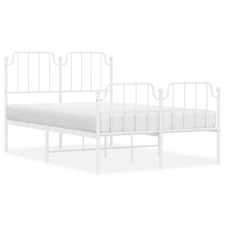 vidaXL fehér fém ágykeret fej- és lábtámlával 120 x 190 cm (373951) ágy és ágykellék