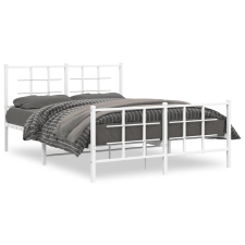 vidaXL fehér fém ágykeret fej- és lábtámlával 135x190 cm ágy és ágykellék