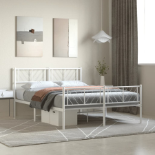 vidaXL fehér fém ágykeret fej- és lábtámlával 140x200 cm ágy és ágykellék