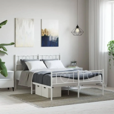 vidaXL fehér fém ágykeret fej- és lábtámlával 140x200 cm ágy és ágykellék