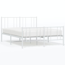 vidaXL fehér fém ágykeret fej- és lábtámlával 140x200 cm (352548) ágy és ágykellék