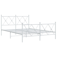 vidaXL fehér fém ágykeret fej- és lábtámlával 140x200 cm (376570) ágy és ágykellék