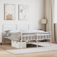 vidaXL fehér fém ágykeret fej- és lábtámlával 150x200 cm ágy és ágykellék