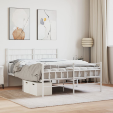 vidaXL fehér fém ágykeret fej- és lábtámlával 150x200 cm ágy és ágykellék