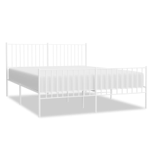 vidaXL fehér fém ágykeret fej- és lábtámlával 150x200 cm (350951) ágy és ágykellék
