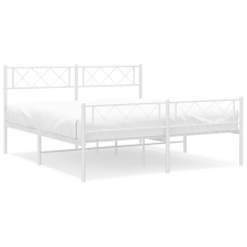 vidaXL fehér fém ágykeret fej- és lábtámlával 150x200 cm (372346) ágy és ágykellék