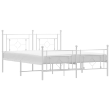 vidaXL fehér fém ágykeret fej- és lábtámlával 150x200 cm (374408) ágy és ágykellék