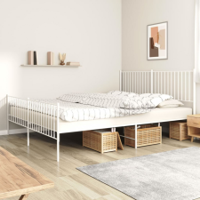 vidaXL fehér fém ágykeret fej- és lábtámlával 180 x 200 cm ágy és ágykellék