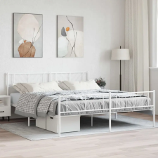 vidaXL fehér fém ágykeret fej- és lábtámlával 180 x 200 cm ágy és ágykellék
