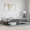vidaXL fehér fém ágykeret fej- és lábtámlával 180 x 200 cm