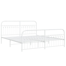 vidaXL fehér fém ágykeret fej- és lábtámlával 183 x 203 cm ágy és ágykellék