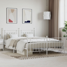 vidaXL fehér fém ágykeret fej- és lábtámlával 183 x 213 cm ágy és ágykellék