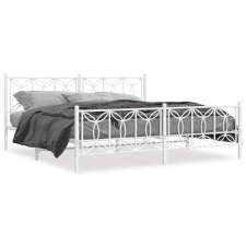 vidaXL fehér fém ágykeret fej- és lábtámlával 193 x 203 cm ágy és ágykellék