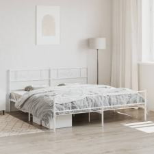 vidaXL fehér fém ágykeret fej- és lábtámlával 193 x 203 cm ágy és ágykellék