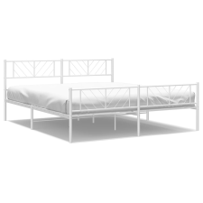 vidaXL fehér fém ágykeret fej- és lábtámlával 193 x 203 cm (372252) ágy és ágykellék