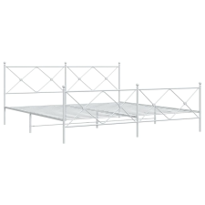 vidaXL fehér fém ágykeret fej- és lábtámlával 193 x 203 cm (376575) ágy és ágykellék