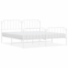 vidaXL fehér fém ágykeret fej- és lábtámlával 200 x 200 cm (373961) ágy és ágykellék