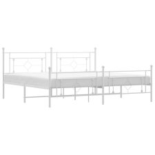vidaXL fehér fém ágykeret fej- és lábtámlával 200x200 cm (374413) ágy és ágykellék