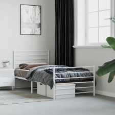vidaXL fehér fém ágykeret fej- és lábtámlával 75 x 190 cm ágy és ágykellék