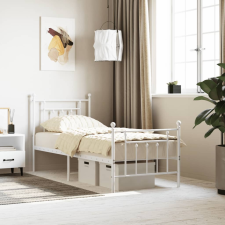 vidaXL fehér fém ágykeret fej- és lábtámlával 75 x 190 cm ágy és ágykellék