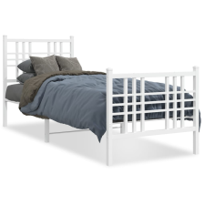 vidaXL fehér fém ágykeret fej- és lábtámlával 75 x 190 cm ágy és ágykellék