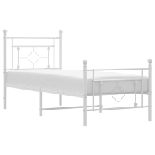 vidaXL fehér fém ágykeret fej- és lábtámlával 75 x 190 cm (374396) ágy és ágykellék