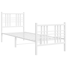 vidaXL fehér fém ágykeret fej- és lábtámlával 75 x 190 cm (376381) ágy és ágykellék