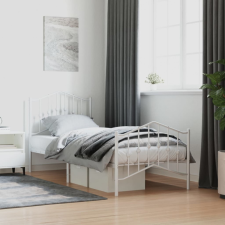 vidaXL fehér fém ágykeret fej- és lábtámlával 80 x 200 cm ágy és ágykellék