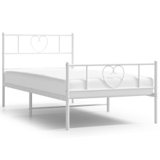 vidaXL fehér fém ágykeret fej- és lábtámlával 80x200 cm (355521) ágy és ágykellék