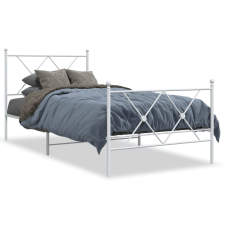 vidaXL fehér fém ágykeret fej- és lábtámlával 90 x 190 cm ágy és ágykellék