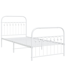 vidaXL fehér fém ágykeret fej- és lábtámlával 90 x 190 cm ágy és ágykellék