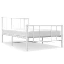 vidaXL fehér fém ágykeret fej- és lábtámlával 90 x 190 cm (352539) ágy és ágykellék