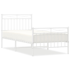 vidaXL fehér fém ágykeret fej- és lábtámlával 90 x 190 cm (373750) ágy és ágykellék