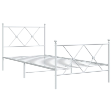 vidaXL fehér fém ágykeret fej- és lábtámlával 90 x 190 cm (376561) ágy és ágykellék