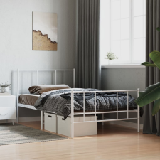 vidaXL fehér fém ágykeret fej- és lábtámlával 90x200 cm ágy és ágykellék