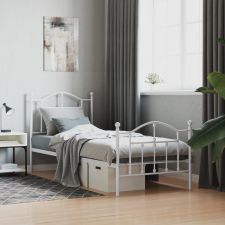 vidaXL fehér fém ágykeret fej- és lábtámlával 90x200 cm ágy és ágykellék