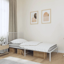 vidaXL fehér fém ágykeret fejtámlával 100x190 cm ágy és ágykellék