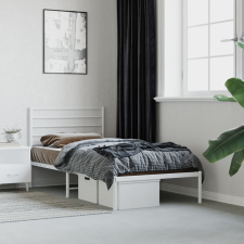 vidaXL fehér fém ágykeret fejtámlával 107x203 cm ágy és ágykellék