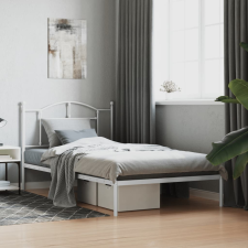 vidaXL fehér fém ágykeret fejtámlával 107x203 cm ágy és ágykellék
