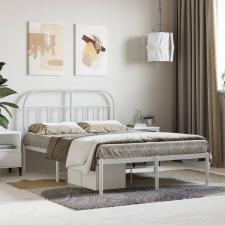 vidaXL fehér fém ágykeret fejtámlával 120x190 cm ágy és ágykellék