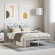 vidaXL Fehér fém ágykeret fejtámlával 120x190 cm ágy és ágykellék