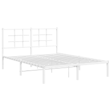 vidaXL fehér fém ágykeret fejtámlával 135 x 190 cm (355609) ágy és ágykellék