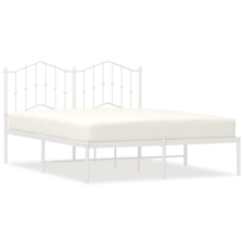 vidaXL fehér fém ágykeret fejtámlával 135 x 190 cm (373837) ágy és ágykellék