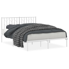 vidaXL fehér fém ágykeret fejtámlával 135 x 190 cm (374485) ágy és ágykellék