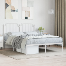 vidaXL fehér fém ágykeret fejtámlával 140 x 190 cm ágy és ágykellék