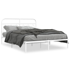 vidaXL fehér fém ágykeret fejtámlával 140 x 190 cm ágy és ágykellék