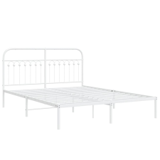 vidaXL fehér fém ágykeret fejtámlával 150 x 200 cm ágy és ágykellék