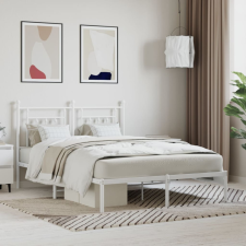 vidaXL fehér fém ágykeret fejtámlával 150 x 200 cm ágy és ágykellék
